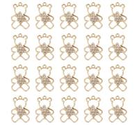 FASHEWELRY 18K Gold Plated Bear Pendant Brass Cubic Zirconia Golden Bear Cute Bears Pendants with Loop for Jewelry Making Bracelet Necklace, Alloy Steel, No Gemstone