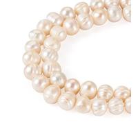FASHEWELRY 2 Strands Natural Cultured Freshwater Pearl Beads Potato Shape Seashell Pearl Loose Beads for DIY Necklace Bracelet Jewelry Making