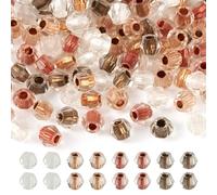 FASHEWELRY 200Pcs 4mm Crystal Bicone Bracelet Beads Bulk Faceted Transparent Glass Seed Beads for DIY Necklace Earring Keychain Jewelry Making (Rosy Brown,)