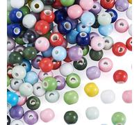 FASHEWELRY 200Pcs Handmade Porcelain Round Beads 8mm Colorful Ceramic Craft Loose Spacer Beads for DIY Bracelet Necklace Earring Jewelry Making Crafts