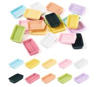 FASHEWELRY 20Pcs Colorful Bread Basket Miniature Mini Imitation Food Fruit Basket Kitchen Tableware Model for Micro Landscape Dollhouse Ornament Decoration Kitchen Party Decor