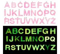 FASHEWELRY 26 Pcs Letters Charms with Platinum Plated Loop Luminous Resin Pendants Glow in the Dark A-Z Alphabet Charms Initial Charms for Bracelet Necklace Earrings DIY Crafts Jewelry Making, No