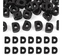 FASHEWELRY 30Pcs Black Large Letter Beads 21mm Big Alphabet Bead Spacer - Chunky Single Letter D Paracord Beads for Keychains Bag Charm Kit Phone Chains Bracelets Necklaces Shoelaces