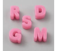 FASHEWELRY 30Pcs Hot Pink Extra Large Letter Beads for Paracord Keychains