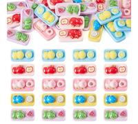 FASHEWELRY 30Pcs Mini Fruit Platter Miniature Dollhouse Accessories Resin Food Kitchen Tableware Models Display Ornaments for Fairy Garden Playhouse Micro Landscape Decoration