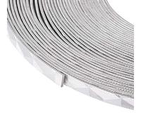 Fashewelry 32.8 Feet Silver Aluminum Flat Wire 5mm Wide Flexible Metal Artistic Beading Wire for DIY Sculpture and Crafts