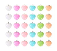 FASHEWELRY 35pcs Cute Heart Resin Charms Colorful Love Heart Candy Valentine's Day Pendant Opaque Resin Pendants Heart Shape Pendant for Jewelry Making Necklaces Bracelets Earrings Supplies Crafts Diy