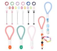 FASHEWELRY 3Pcs Mixed Color Braided Nylon Straps Keychain Making Kit Including Beadable Keychains Bars Acrylic Linking Rings Gate Rings for DIY Keychain Pendants Jewelry DIY Crafts