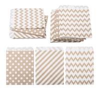 FASHEWELRY 45 pcs Kraft Paper Bags Paper Treat Bags Candy Goodie Bags No Handles for Present Packaging Wrapped Christmas Birthdays Wedding Party Favor, Gray