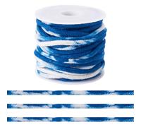 FASHEWELRY 5.46 Yards Natural Macrame Cotton Cord Marine Blue Tie-Dyed Braided Polyester Cord 3mm Round Macrame Twine String for Wall Hanger Plant Hanging DIY Knitting Macrame Supplies