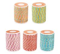 FASHEWELRY 5 Rolls Braided Macrame Cord 1.5mm Metallic Polycotton Cord Bohemia Macrame Knotting Cords for DIY Bracelet Jewelry Xmas Cards Scrapbook Craft Gift Wrapping (Candy Color)