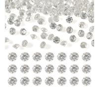 FASHEWELRY 500Pcs 1.2mm Mini Diamond Cubic Zirconia Cabochon Crystal Faceted Pointed Back CZ Stones Diamante Gems Bead for Nail Art Decoration Earring Ring Jewelry Making Embellishment