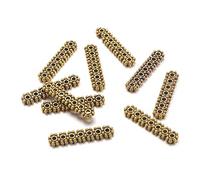 Fashewelry 50Pcs Antique Golden 7 Holes Bar Charm Spacer Beads 23x5mm Tibetan Metal Flower Links Connectors for DIY Multilayer Multi-Strand Jewelry Making