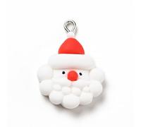 FASHEWELRY 50Pcs Cartoon Resin Santa Claus Charms 3D Mini Christmas Charms Pendant Cartoon Animal Ornament DIY Cute Charm Ornament with Metal Loops for Craft Bracelet Necklace Earrings