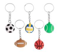 FASHEWELRY 5Pcs Keychain Making Kits Sports Party Favors Charm Assorted Plastic Sport Theme Keychains Mini Sports Balls 3D Sport Charms for Keychain Bags School Reward Party Favors