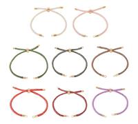 FASHEWELRY 8Pcs Polyester Braided Round Cord Adjustable Slider Bracelet Making Mixed Color Twisted Cord Thread Adjustable Link Bracelet Fit for Connector Charms DIY Jewelry Making