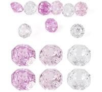FASHEWELRY 9Pcs Crystal Cubic Zirconia Cabochons 6x4mm Clear Pink Faceted Octagon Diamond Rhinestone Loose CZ Stones for Nail Art Craft Hair Pin Jewelry Making Wedding Embellishment