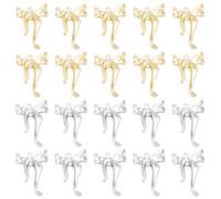 FASHEWELRY Alloy Bowknot Charms Links Golden Bow Tie Connector Charms Metal Bow Link Charms Bow Earring Connectors Christmas Jingle Bell Bow Charms for DIY Necklace Bracelet Jewelry Making, Alloy