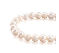 Fashewlery 1 Strand Natural Cultured Freshwater Pearl Beads Bisque Round Pearls 7.5-10mm for DIY Necklace Bracelet Earrings Jewellery Making About 42pcs/Strand