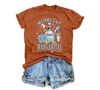 FASHGL Midnight Margaritas Shirt Women Practical Magic Shirt Witchy Tees, Orange, S