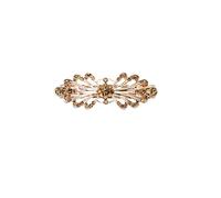 Fashi Smoked Topaz Chocolate Brown Rhinestone Crystal Small Floral Hair Barrette Clip
