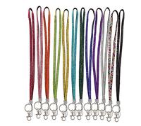 Fashion 12PCS Pack 32" All Around Crystal Neck Lanyard,Exclusive Blingbling ID Badge Holder,Sparkle Rhinestone Name Card Holder For Women(12X), 12 Colors Mixed, Normal Size