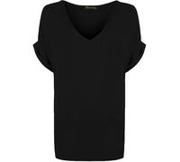 Fashion 1st Womens Oversize Fit V Neck Top Ladies Baggy Plus Size Batwing Casual T Shirt Sizes 8-24 Black