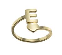 Fashion 26 English Letter Opening Rings Stainless Steel Girls Retro Jewelry Size 9 Ring Set (E, One Size)