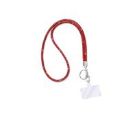 Fashion 31.5" Sparkle Glass Crystal Neck Lanyard,Bling ID Badge Holder,Rhinestone Name Card Holder,Bonus 1 Cellphone Tab(1PC), Red, Normal