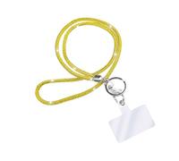 Fashion 31.5" Sparkle Gold Crystal Neck Lanyard,Exclusive Bling ID Badge Holder,Rhinestone Work Name Card Holder for Women,Bonus 1 Cellphone Safety Tab,Won't Get Hair Caught(1PC) (Gold)