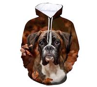 Fashion 3D Cute Animal Boxer Dog Print Hoodie Men Women Sweatshirt Casual Pet Dog Pullovers 5 L