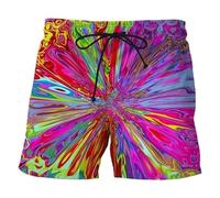 Fashion 3D Men's Colorful Shorts Quick Dry Beach Swim Shorts Sports Shorts 3D Trippy Psychedelic Abstract Art Printed Short Pants Male