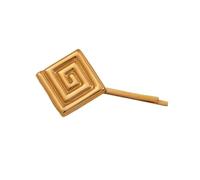 Fashion 6.16cm Waterproof Stainless Steel Hair Accesssories Simple Paper Clip Square Pattern Hairpin For Woman