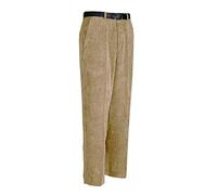 FASHION 7STAR Adults 2 Side Pockets Stretch Corduroy Classic Fit Flat Front Adults Office Belt Trouser Camel