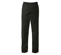 FASHION 7STAR Chef Trousers Adults Full Length Elasticated Waist Trousers Kitchen, Waiter, Cooking Wear Pants Black