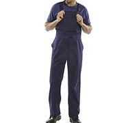 FASHION 7STAR Mens Bib and Clipped Brace Cotton Drill Adults and Decorators Dungarees Work Overalls (Navy Blue 34)