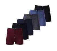 FASHION 7STAR Mens Lightweight Elastic Waist Cotton Classic Boxer Short Underpants Adults Breathable Soft Stretchy High Impact Button Fly Assorted Underwear
