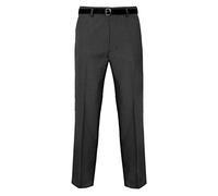 FASHION 7STAR Mens Trousers Office Business Work Trouser Adults Formal Pocket with Belt Pants Trouser Dark Grey