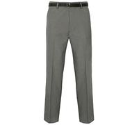 FASHION 7STAR Mens Trousers Office Business Work Trouser Adults Formal Pocket with Belt Pants Trouser Grey