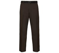 FASHION 7STAR Mens Trousers Office Business Work Trouser Adults Formal Pocket with Belt Pants Trouser Brown