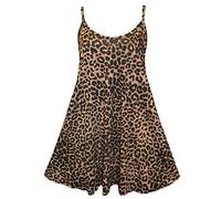 FASHION 7STAR Plus Size Womens Printed Strappy Sleeveless Ladies Mini Dress Vest Top Plain Swing Top 8-26