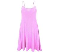 FASHION 7STAR Plus Size Womens Printed Strappy Sleeveless Ladies Mini Dress Vest Top Plain Swing Top 8-26 (Baby Pink UK 20-22)