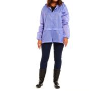 FASHION 7STAR Unisex Ladies Waterproof Hoodie Kagoul Rain Jacket Adults Long Sleeve Lightweight Elasticated Cuff Outdoor Zipper Midi Raincoat