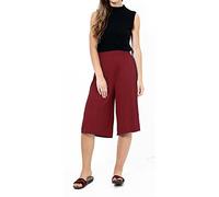 FASHION 7STAR Womens Plus Size Cropped Plain Elasticated Waist Stretch Ladies Mini Culottes Shorts 3/4 Length Wide Leg Culottes Palazzo