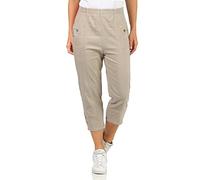 FASHION 7STAR Womens Three Quarter Stretch Cropped Trousers Ladies 3/4 Elastic Waist Summer Capri Trousers Pants with Pockets