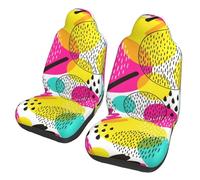 Fashion 80s Or 90s Mem-Phis Motors Front Seat Protective Breathable Seat Covers for Cars, Automotive Comfort & Protection for Most Cars, Van, Trucks, SUV