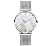 Fashion 8mm Ultra Thin Ladies Watch Waterproof, Minimalist Double Hand Scale Analog Quartz Watch Ladies Stainless Steel Mesh Band Business Watch Ladies Valentine's Day Gifts