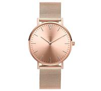 Fashion 8mm Ultra Thin Ladies Watch Waterproof, Minimalist Double Hand Scale Analog Quartz Watch Ladies Stainless Steel Mesh Band Business Watch Ladies Valentine's Day Gifts