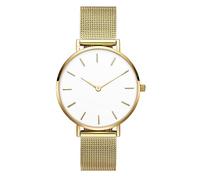 Fashion 8mm Ultra Thin Ladies Watch Waterproof, Minimalist Double Hand Scale Analog Quartz Watch Ladies Stainless Steel Mesh Band Business Watch Ladies Valentine's Day Gifts