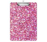 Fashion A4 Clipboard, Standard Letter Size 9" x 12.5", Decorative Wooden Clipboard with Low Profile Metal Clip for Office, School, Teachers,Cute Pink